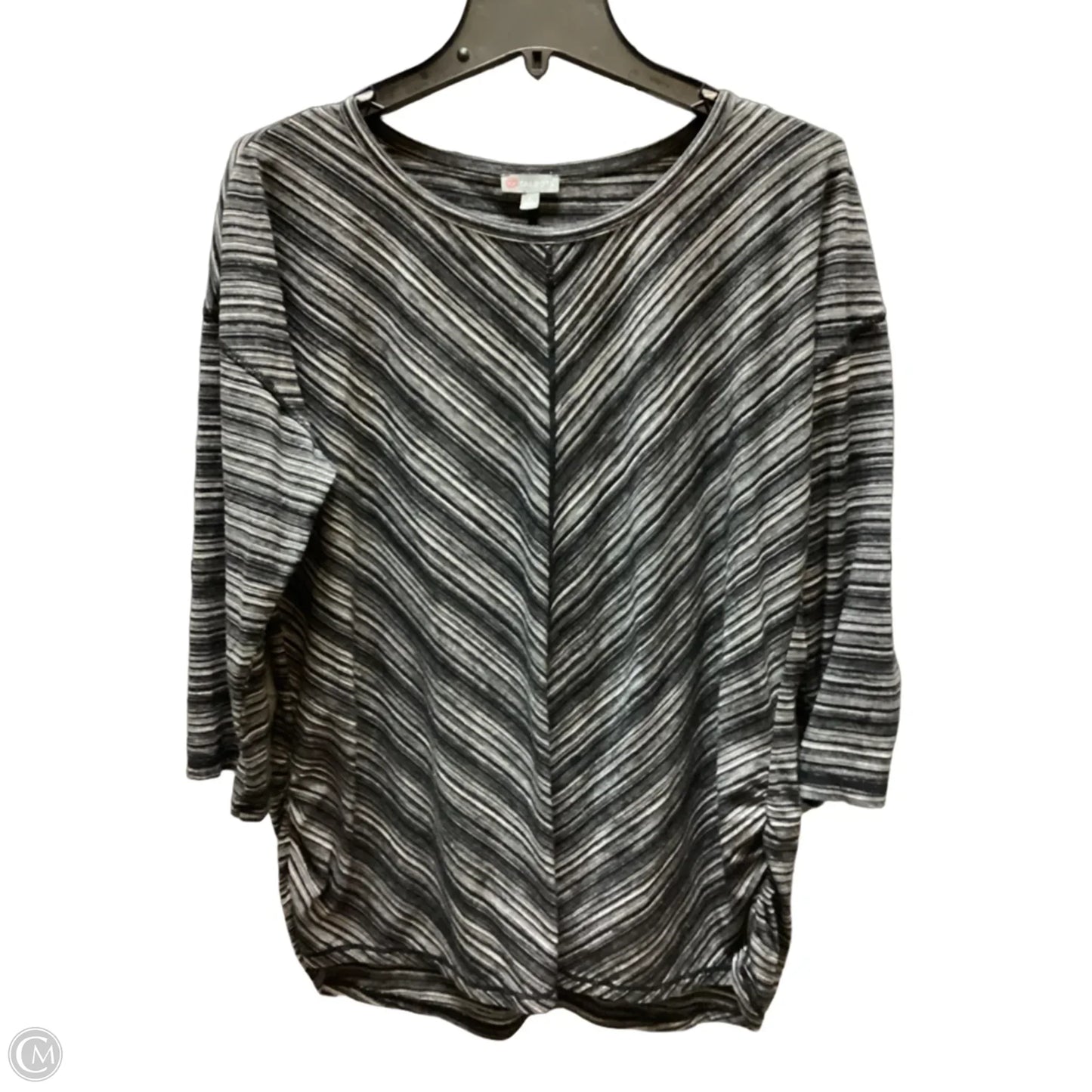 Top Long Sleeve By Talbots In Black & White, Size: L