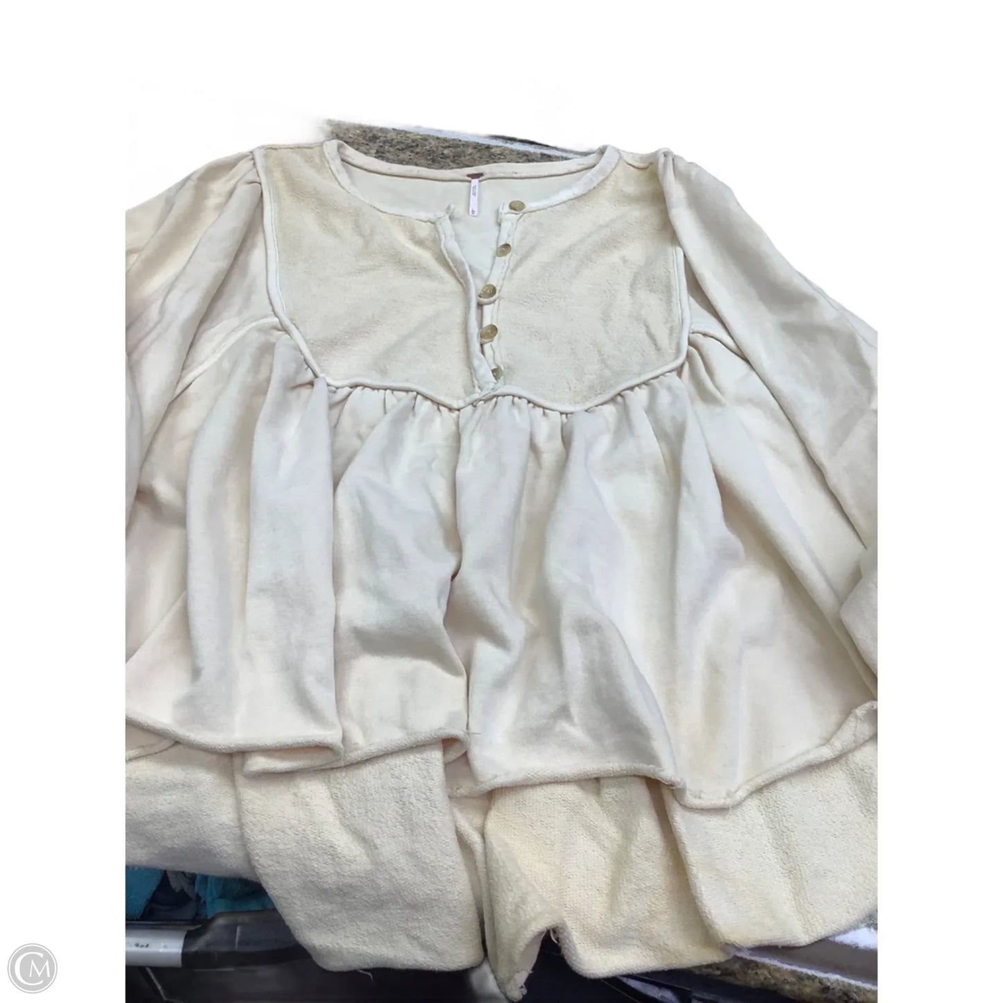 Top Long Sleeve By Free People In Ivory, Size: L