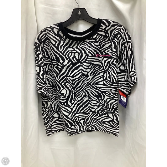 Top Short Sleeve By Champion In Zebra Print, Size: Xl