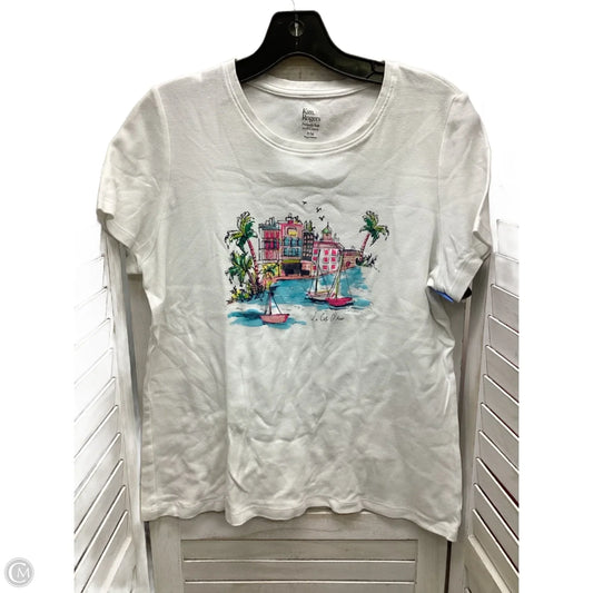 Top Short Sleeve By Kim Rogers In White, Size: Mp