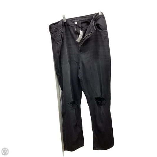 Jeans Straight By American Eagle In Black Denim, Size: 18