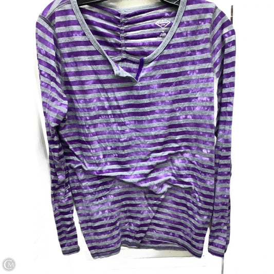 Top Long Sleeve By St Johns Bay In Striped Pattern, Size: M