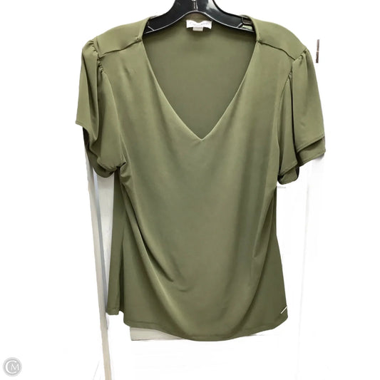 Top Short Sleeve By Calvin Klein In Green, Size: L