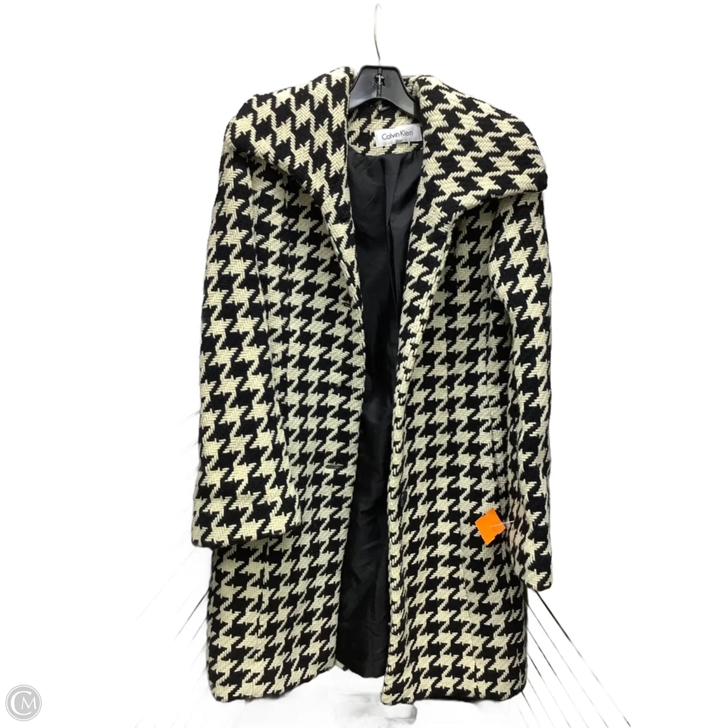 Coat Wool By Calvin Klein In Black & Cream, Size: 6