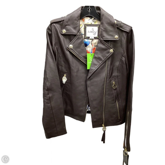 Jacket Moto Leather By Sam Edelman In Brown, Size: S