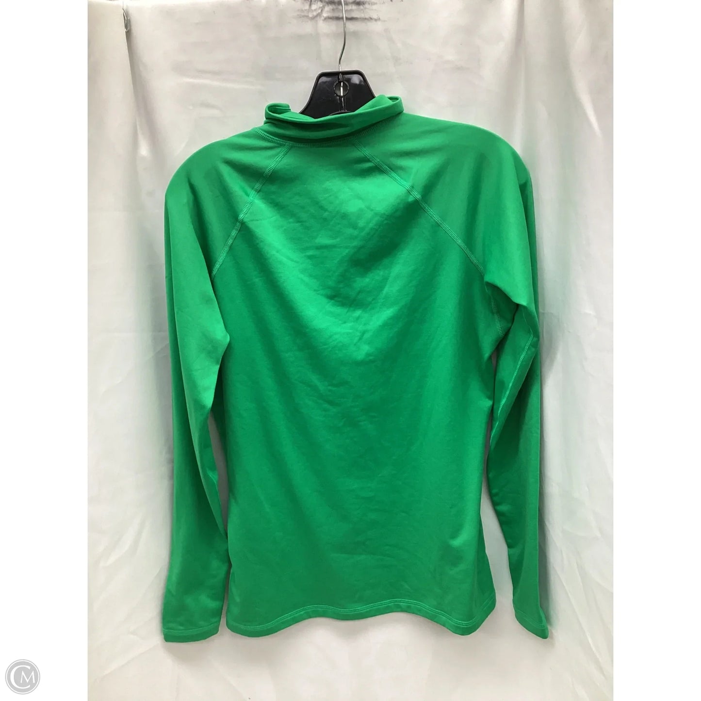 Athletic Top Long Sleeve Collar By Nike Apparel In Green, Size: L