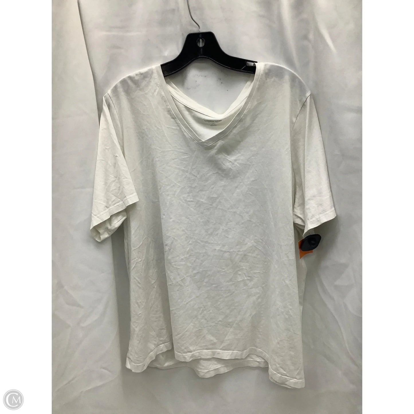 Top Short Sleeve By Lands End In White, Size: 2x