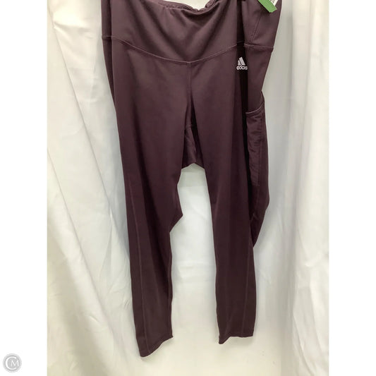 Athletic Leggings By Adidas In Purple, Size: 1x