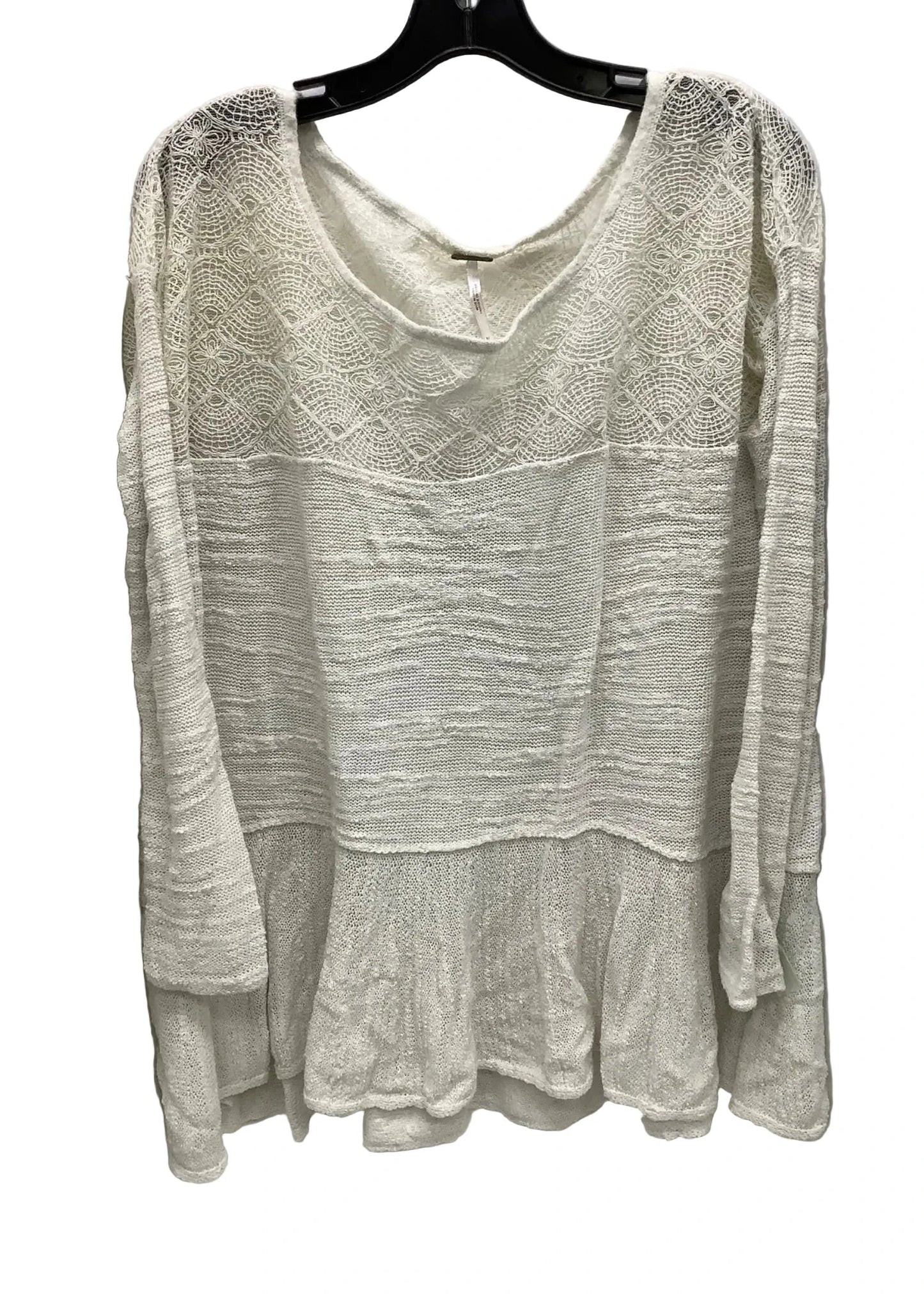Top Long Sleeve By Free People In White, Size: M