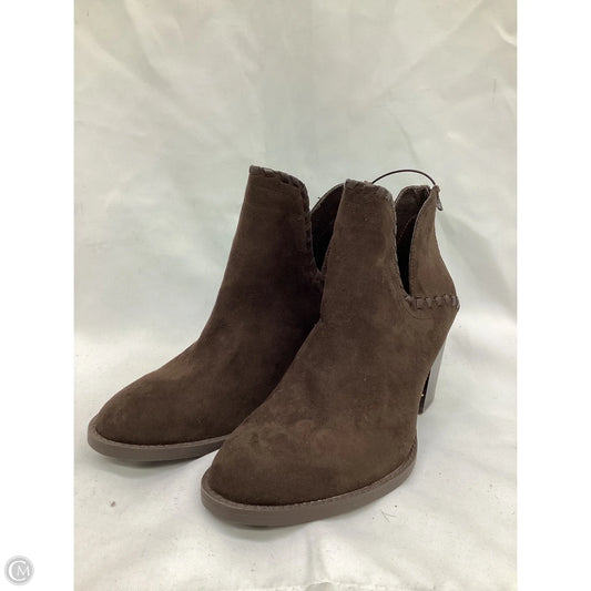 Boots Ankle Heels By Market & Spruce In Brown, Size: 7.5