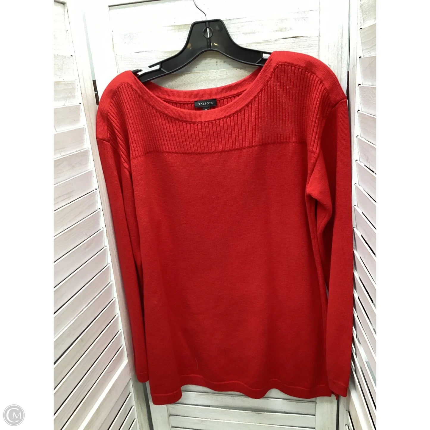 Top Long Sleeve By Talbots In Red, Size: M