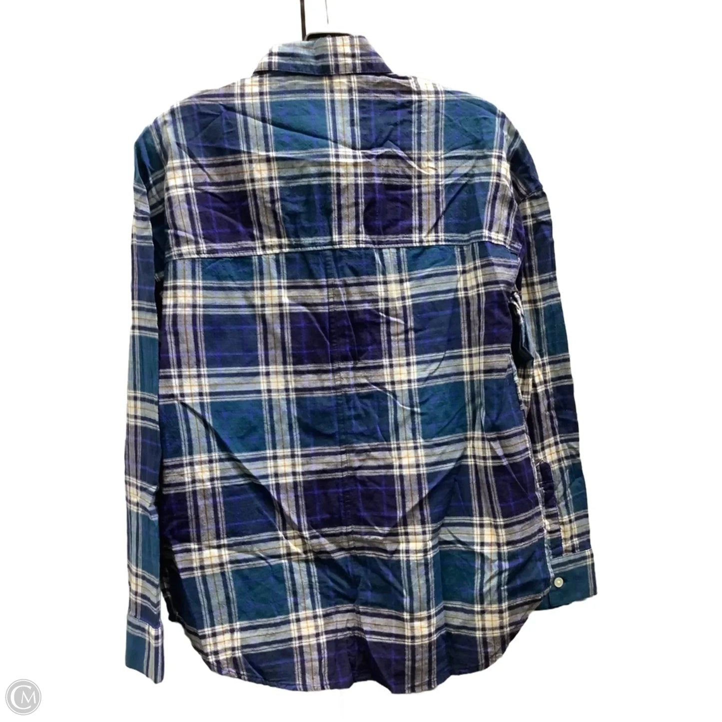 Top Long Sleeve By Old Navy In Plaid Pattern, Size: S