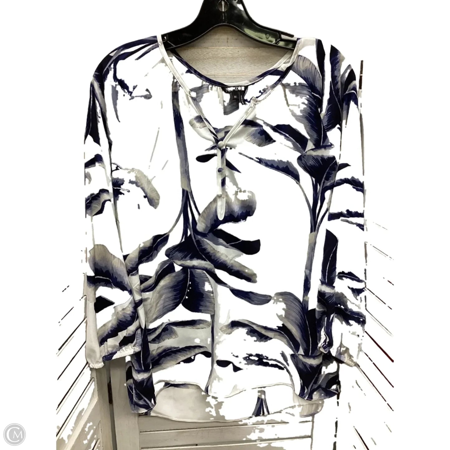 Top Long Sleeve By Nic + Zoe In Blue, Size: M