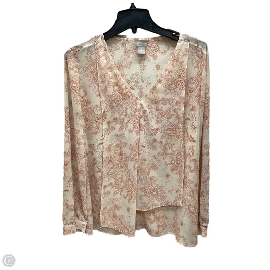 Top Long Sleeve By Chicos In Pink, Size: M