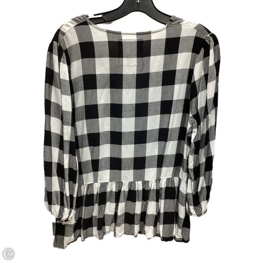 Top Long Sleeve By Clothes Mentor In Black & White, Size: M