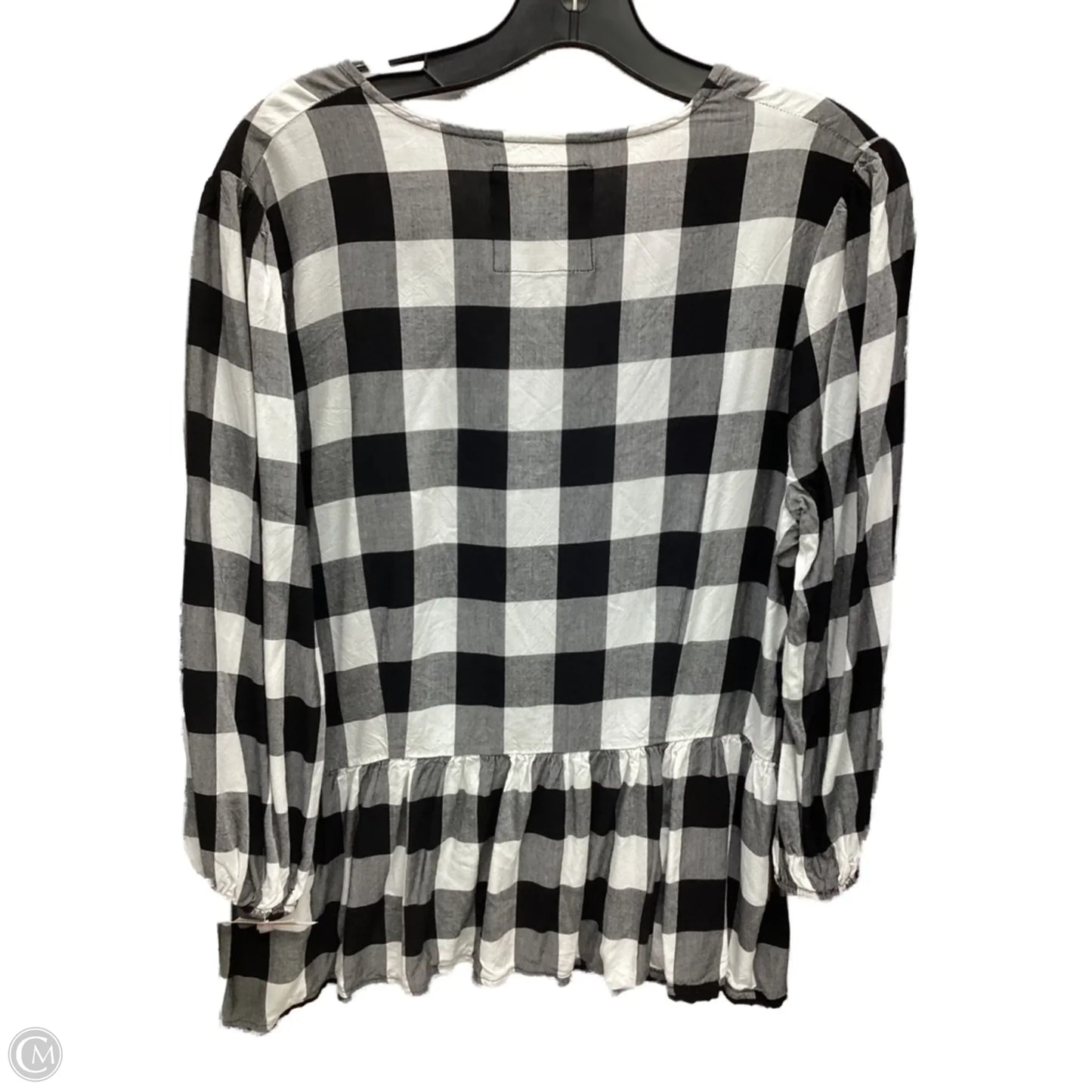 Top Long Sleeve By Clothes Mentor In Black & White, Size: M