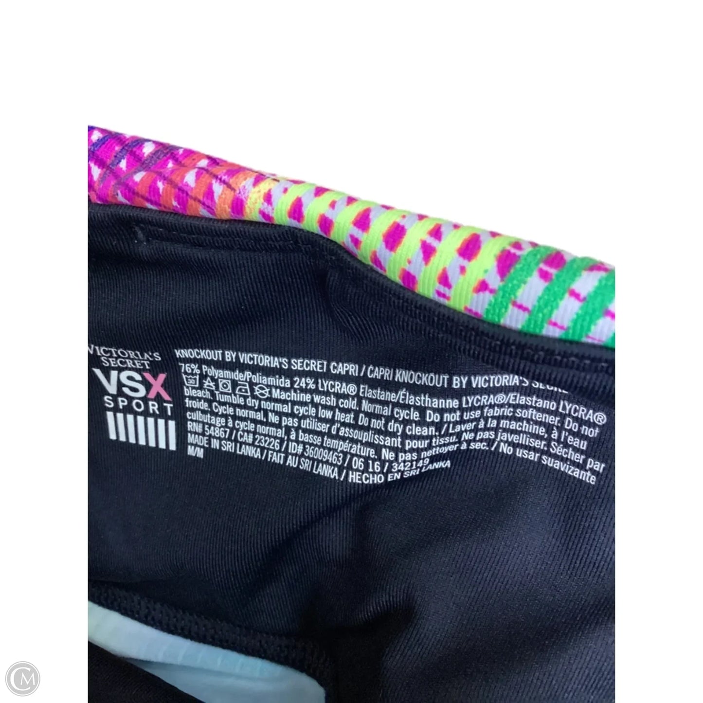 Athletic Leggings By Victorias Secret In Multi-colored, Size: M