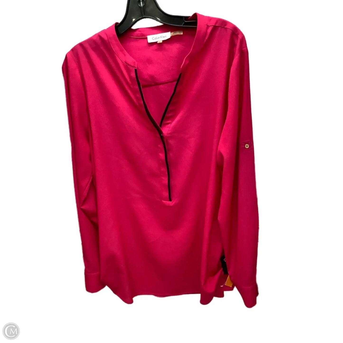 Top Long Sleeve By Calvin Klein In Pink, Size: L