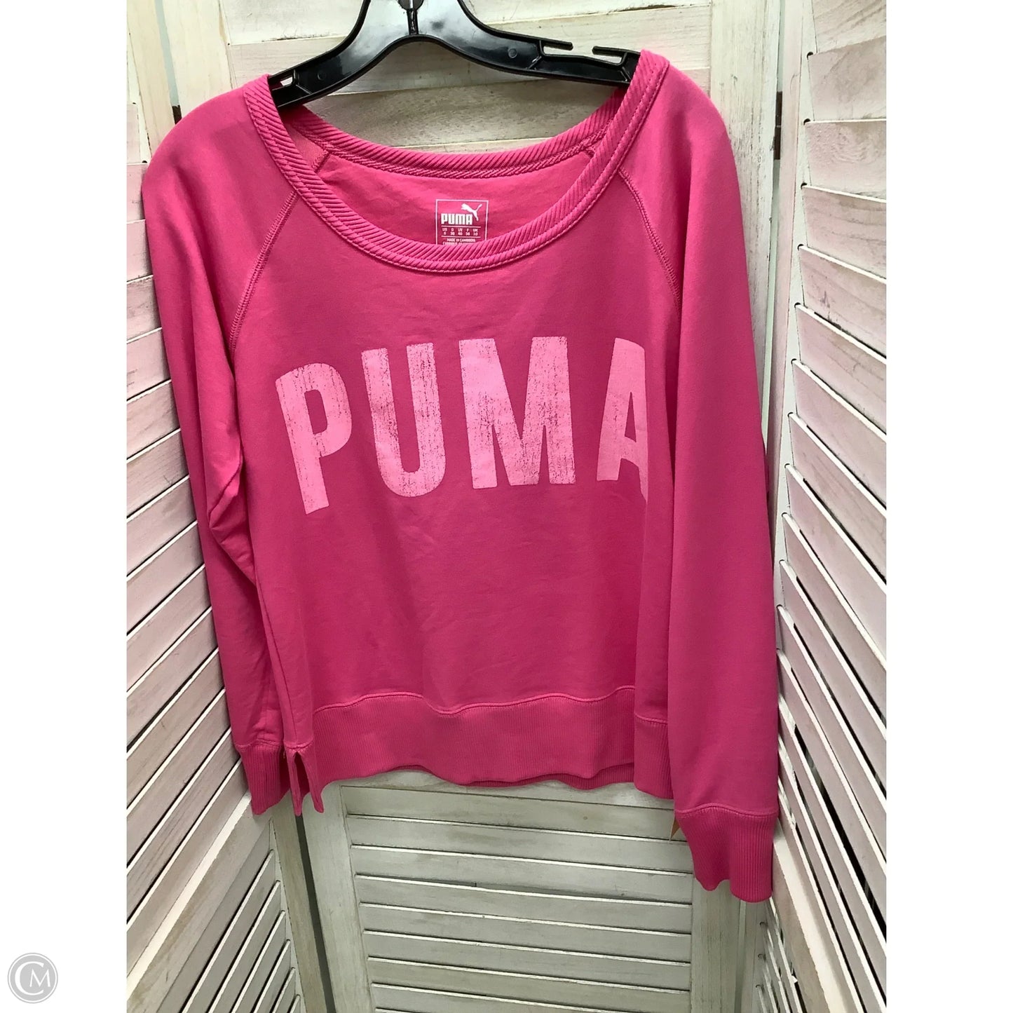 Top Long Sleeve By Puma In Pink, Size: S