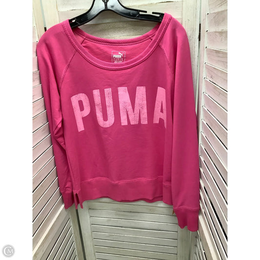 Top Long Sleeve By Puma In Pink, Size: S