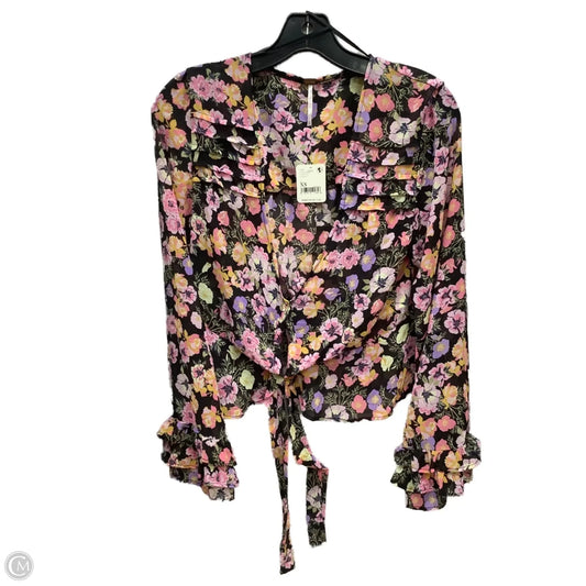 Top Long Sleeve By Free People In Floral Print, Size: Xs