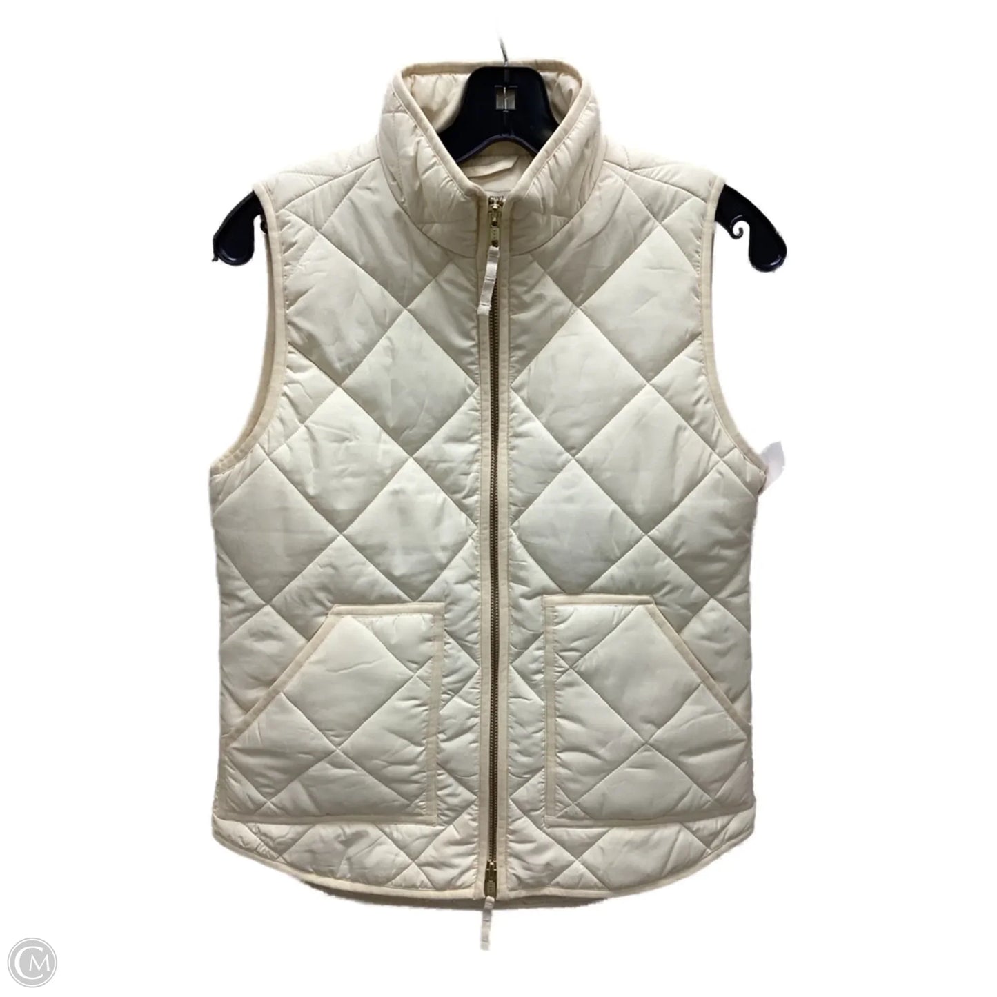 Vest Puffer & Quilted By J. Crew In Ivory, Size: Xs