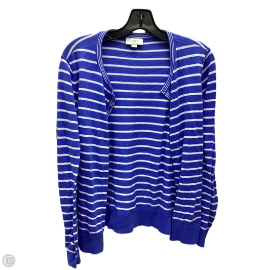 Cardigan By Loft In Striped Pattern, Size: L