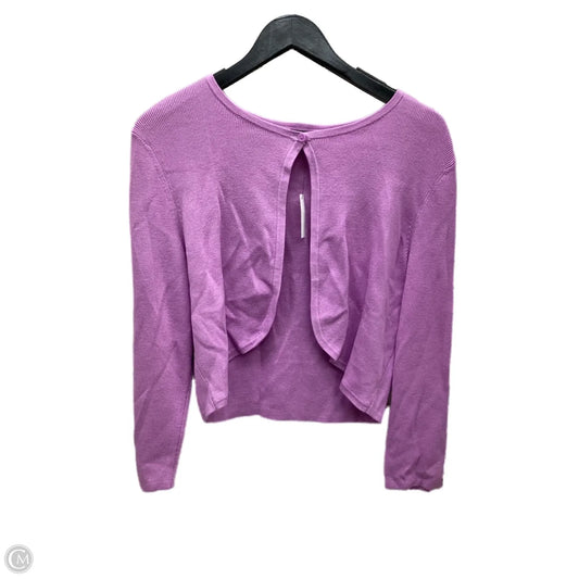 Sweater Cardigan By Talbots In Purple, Size: L