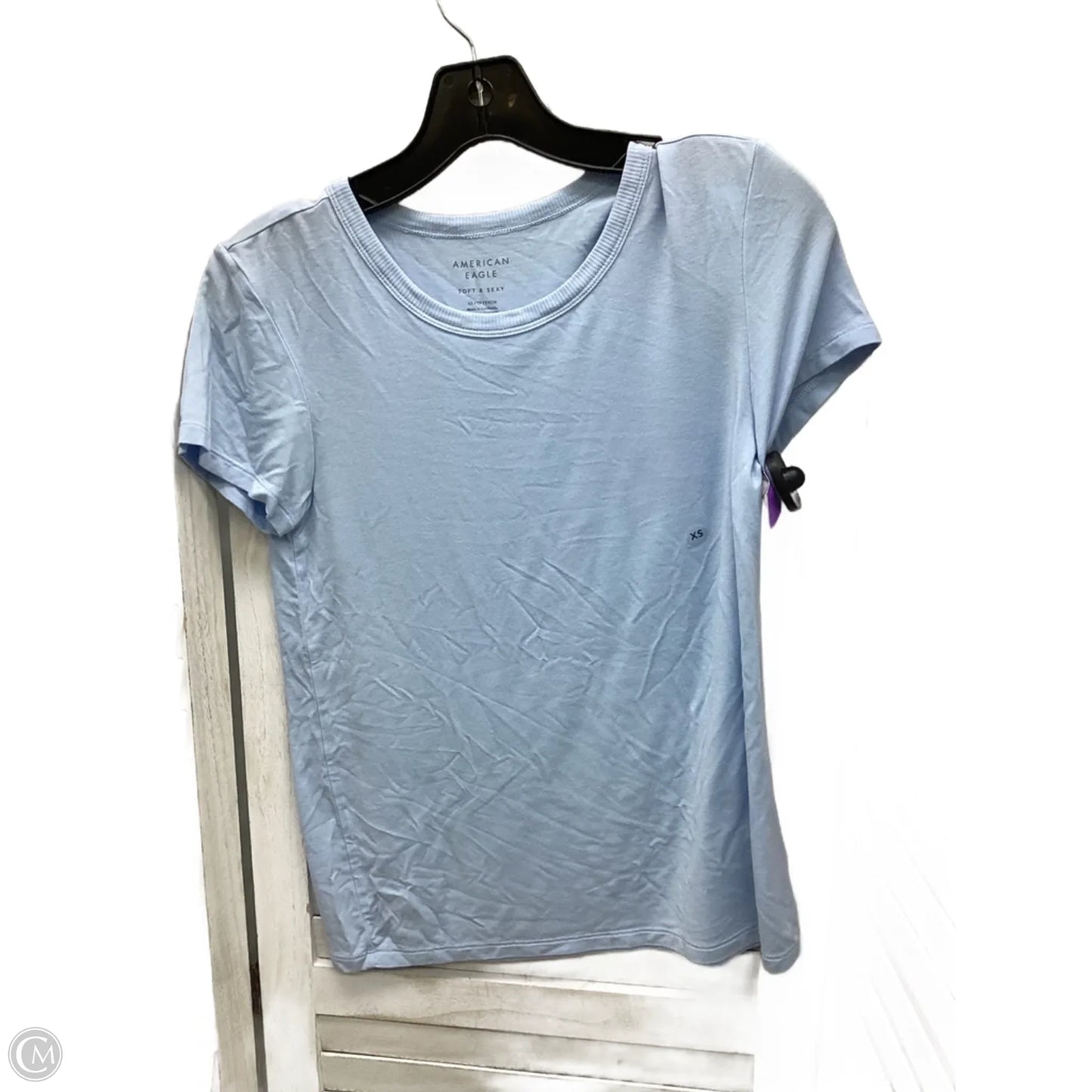 Top Short Sleeve By American Eagle In Blue, Size: Xs