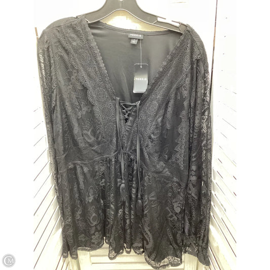 Top Long Sleeve By Torrid In Black, Size: 1x