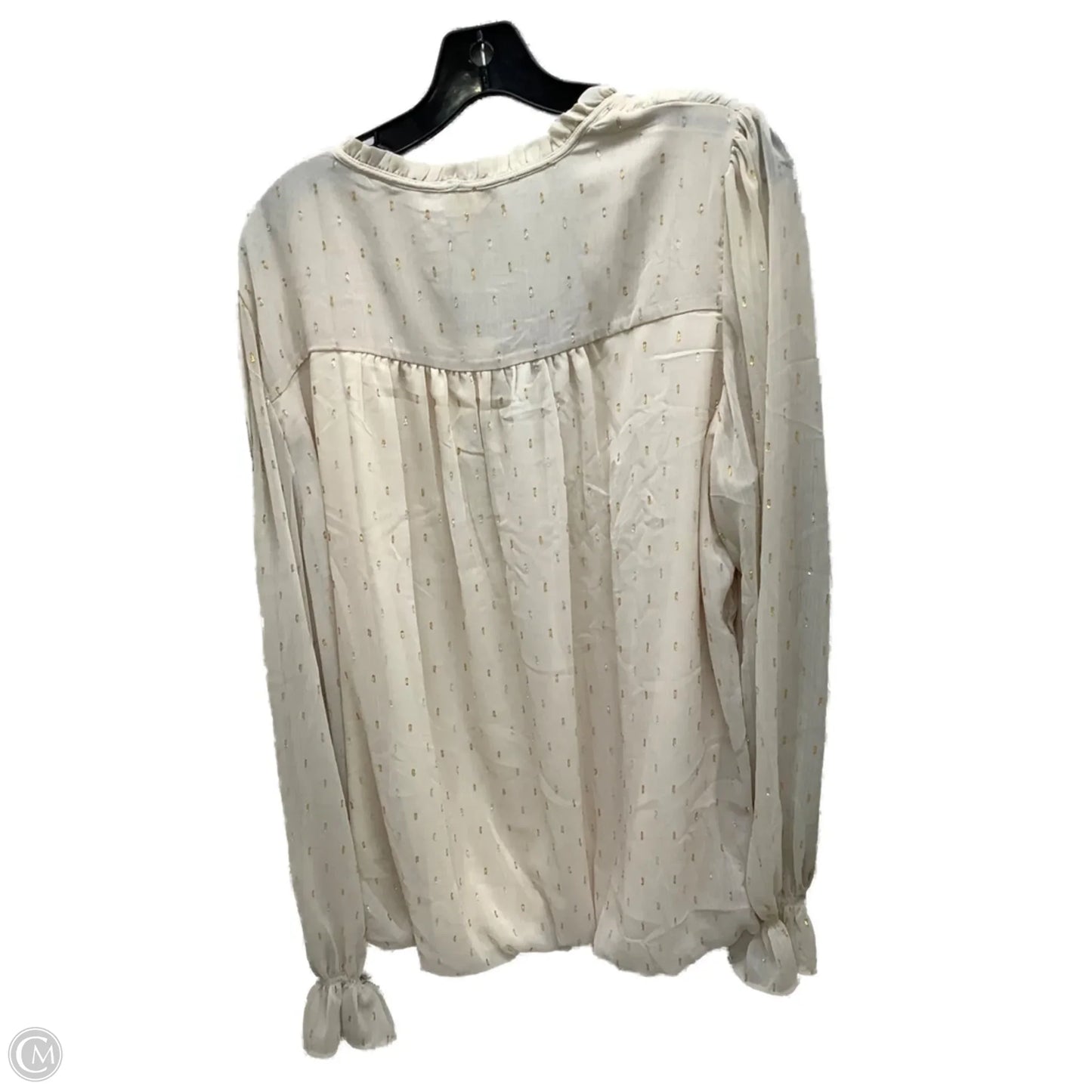 Top Long Sleeve By Clothes Mentor In Cream, Size: 3x