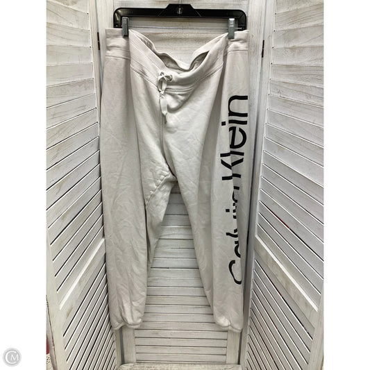 Athletic Pants By Calvin Klein In Ivory, Size: Xxl