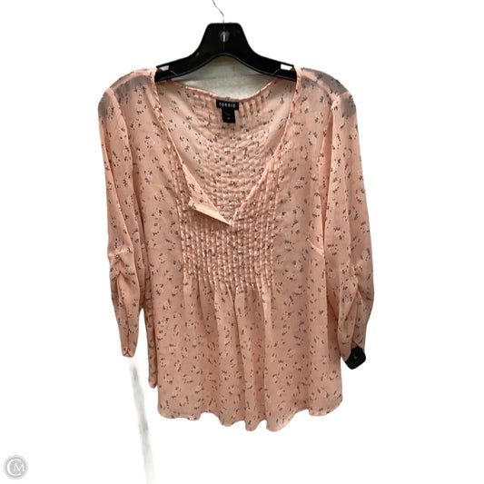 Top 3/4 Sleeve By Torrid In Floral Print, Size: M