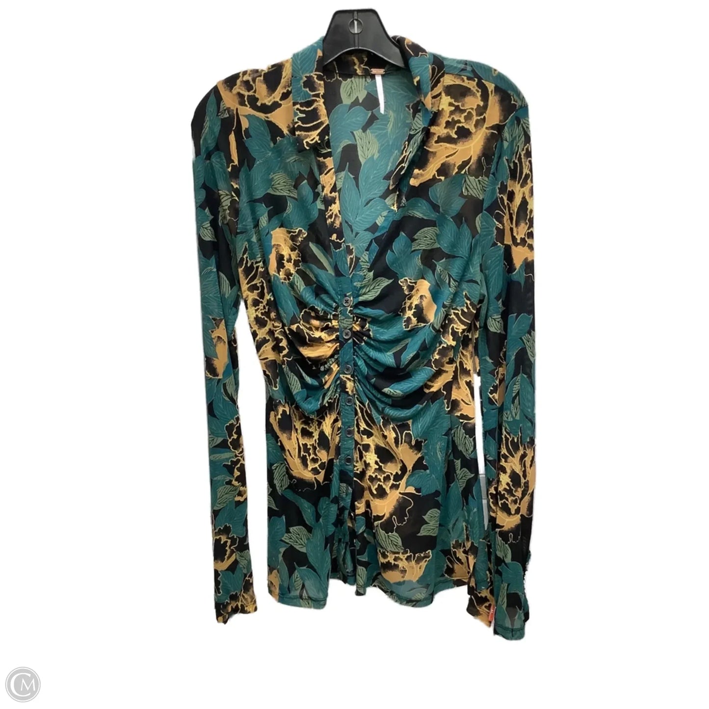 Top Long Sleeve By Free People In Multi-colored, Size: L