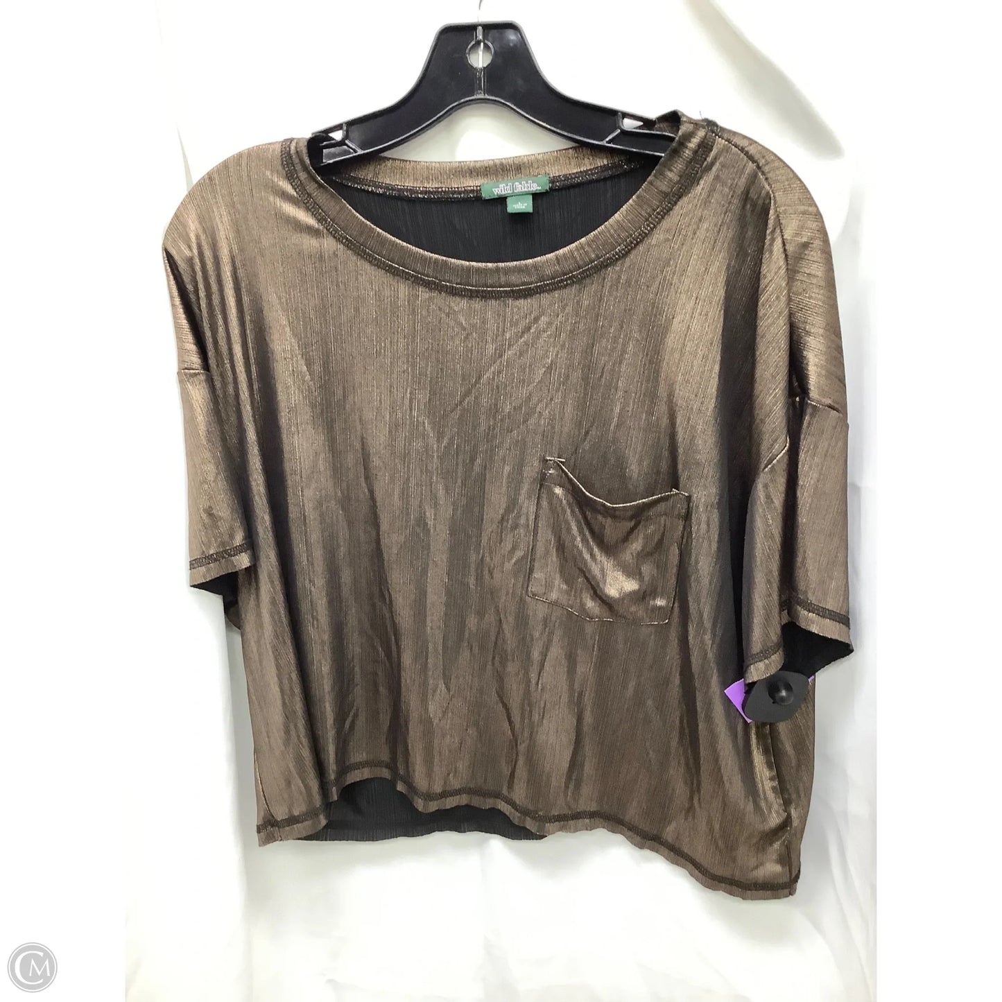 Top Short Sleeve By Wild Fable In Bronze, Size: L