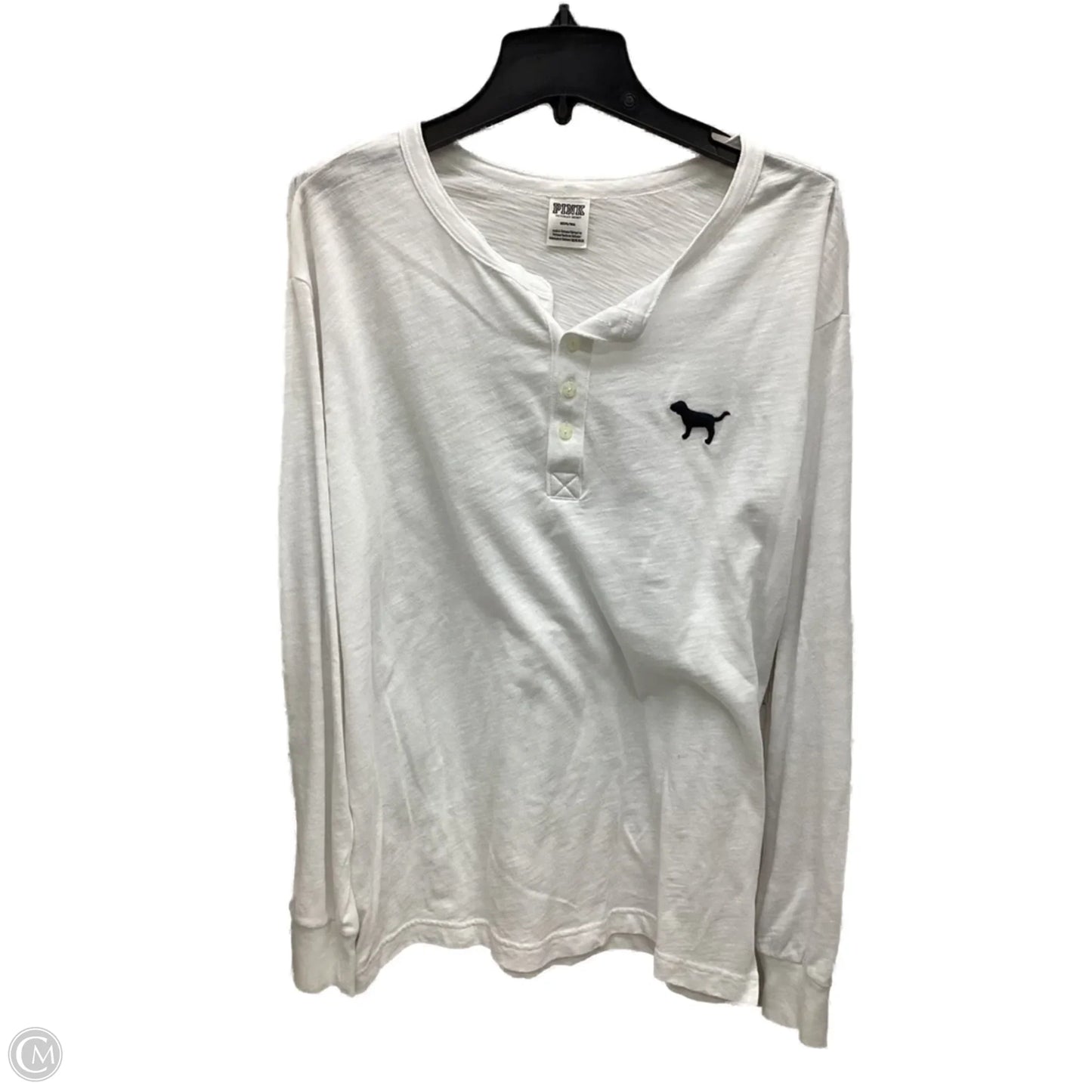 Top Long Sleeve By Pink In White, Size: M