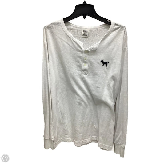 Top Long Sleeve By Pink In White, Size: M