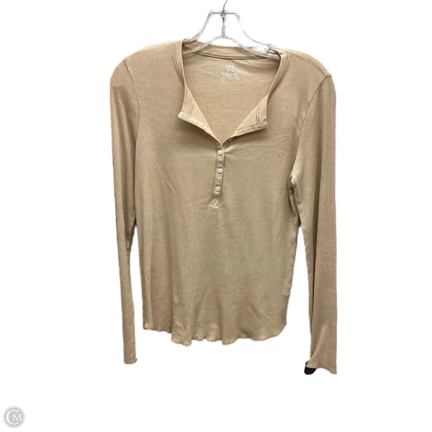 Top Long Sleeve By Aerie In Peach, Size: Mp