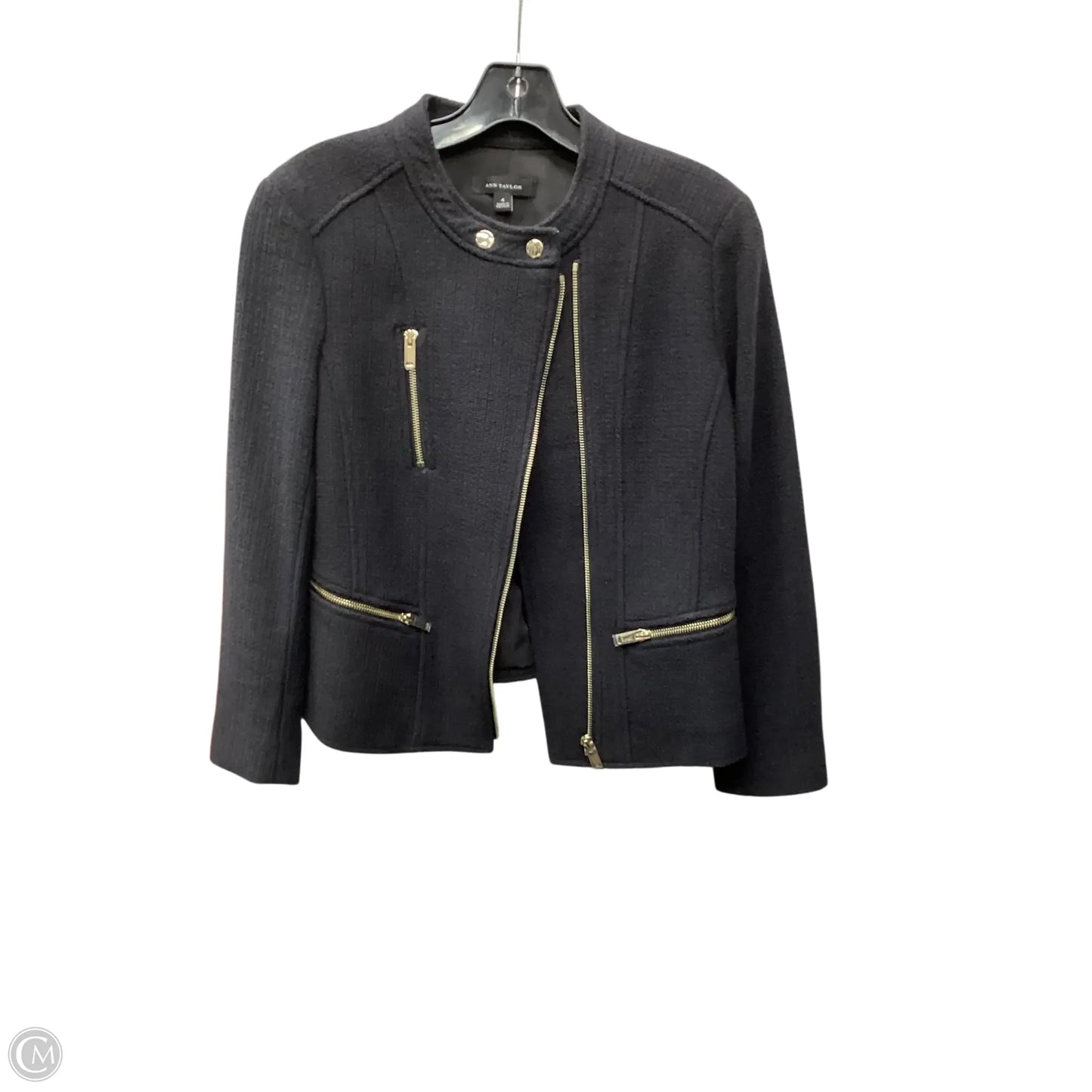 Blazer By Ann Taylor In Black, Size: 4