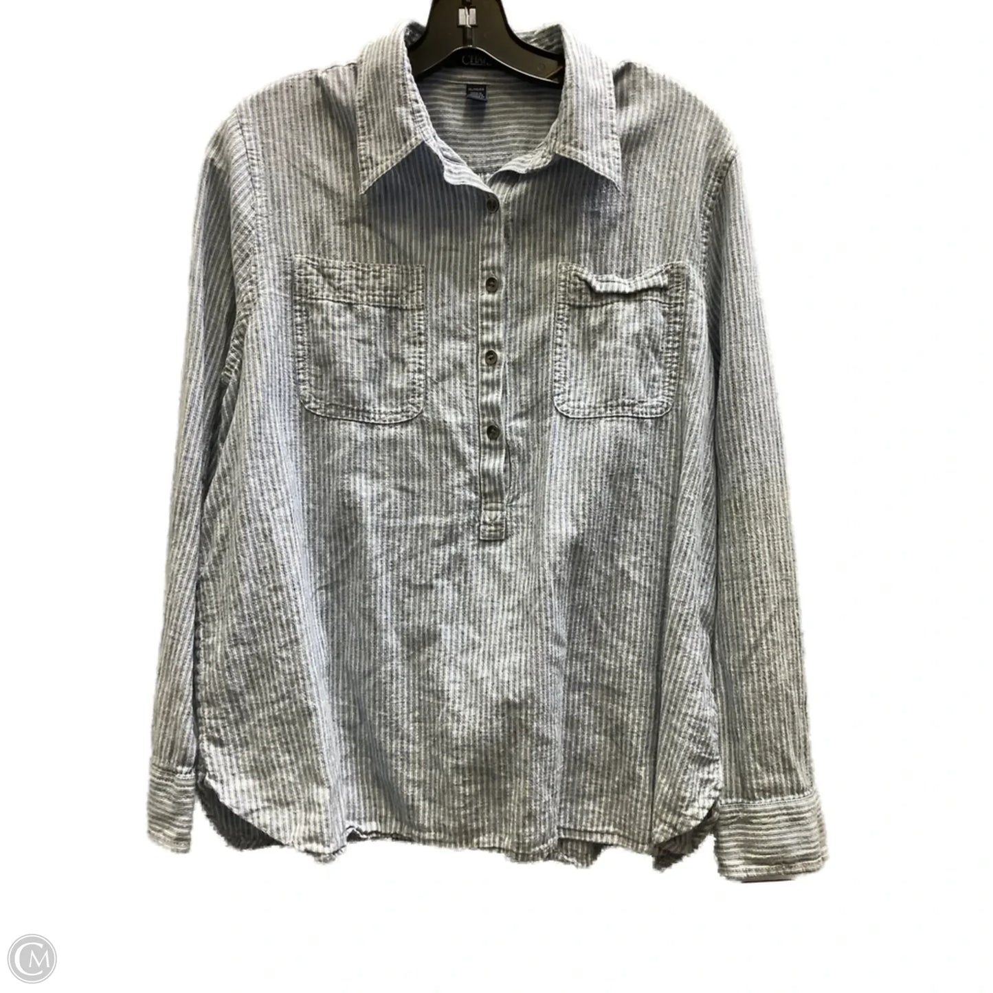 Top Long Sleeve By Chaps In Striped Pattern, Size: Xl