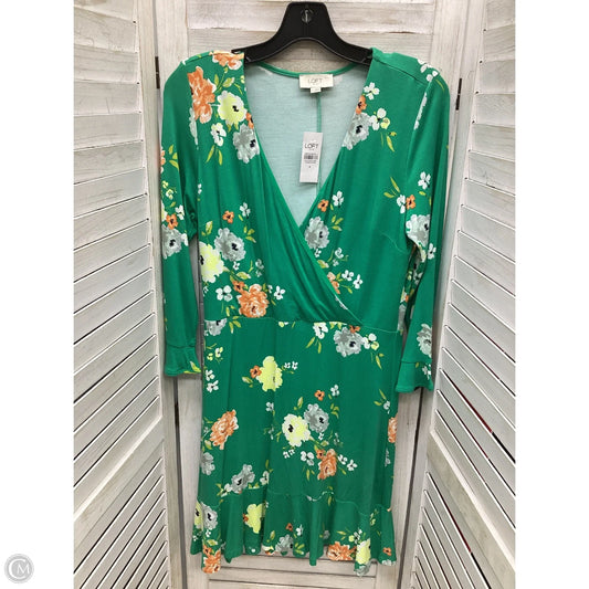Dress Casual Midi By Loft In Floral Print, Size: 4