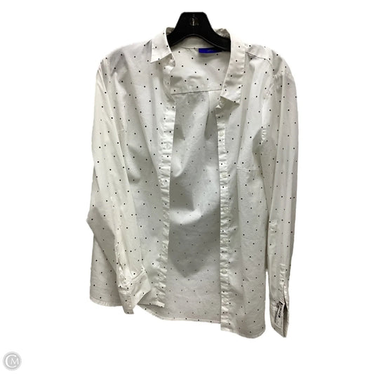 Top Long Sleeve By Apt 9 In Polkadot Pattern, Size: M