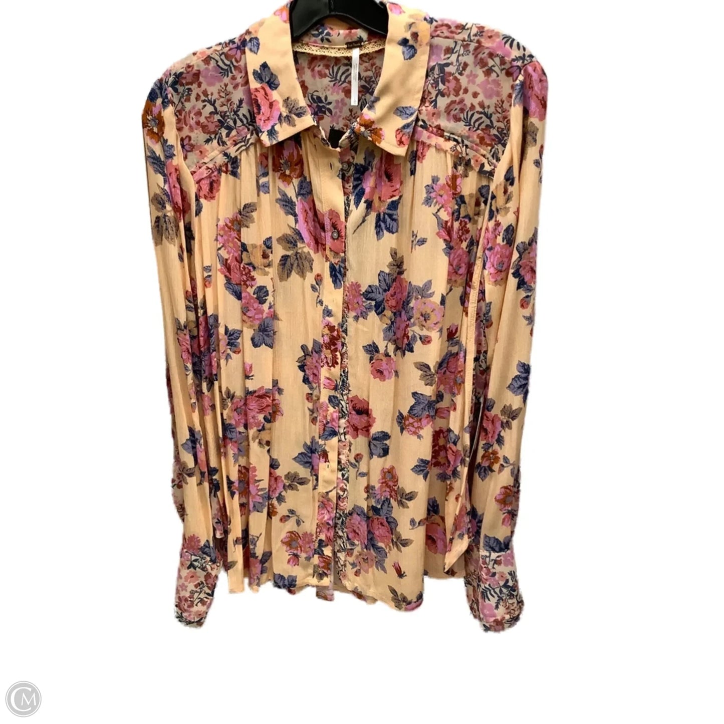 Top Long Sleeve By Free People In Floral Print, Size: L