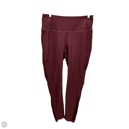 Athletic Leggings By Clothes Mentor In Maroon, Size: L