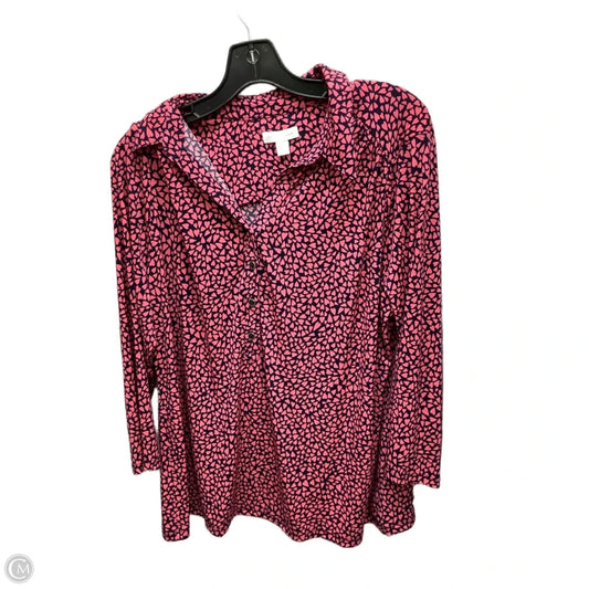 Top Long Sleeve By Charter Club In Multi-colored, Size: Xl