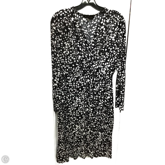 Dress Casual Midi By Clothes Mentor In Black & White, Size: L