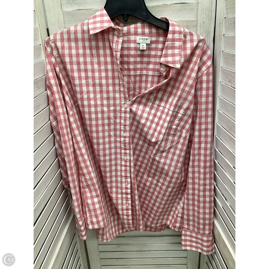 Top Long Sleeve By J. Crew In Plaid Pattern, Size: Xl