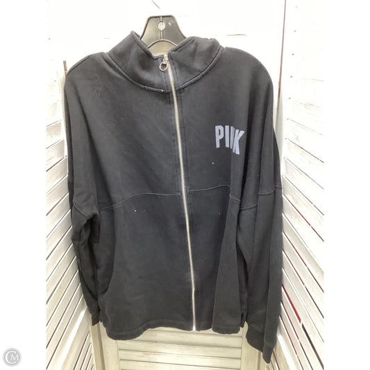 Sweatshirt Hoodie By Pink In Black, Size: L