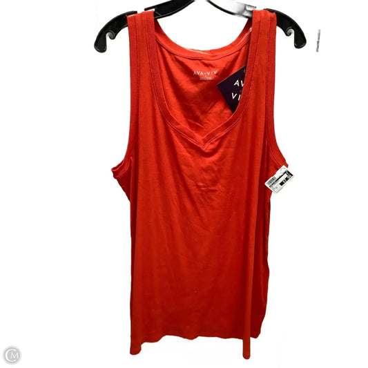 Top Sleeveless By Ava & Viv In Red, Size: 3x