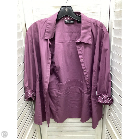 Top Long Sleeve By New York And Co In Purple, Size: L